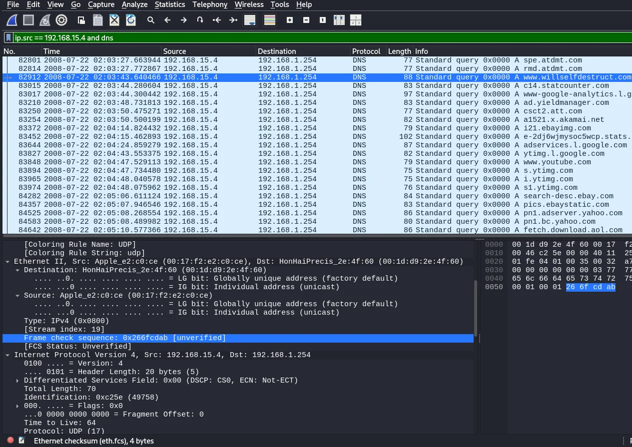 Analyse réseau Wireshark du lab Nitroba